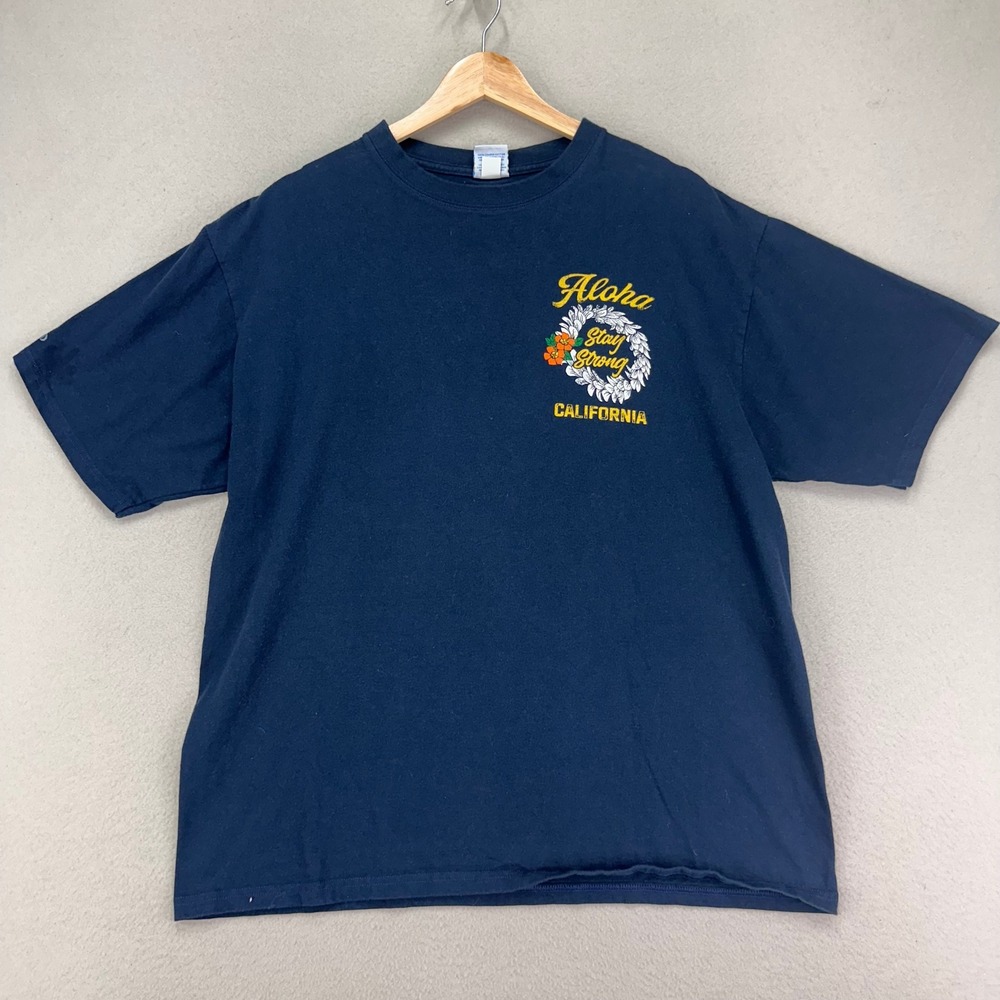 Crazy Shirts T-Shirt Mens Large Blue‎ Aloha California Graphic Tee Surf Skater
